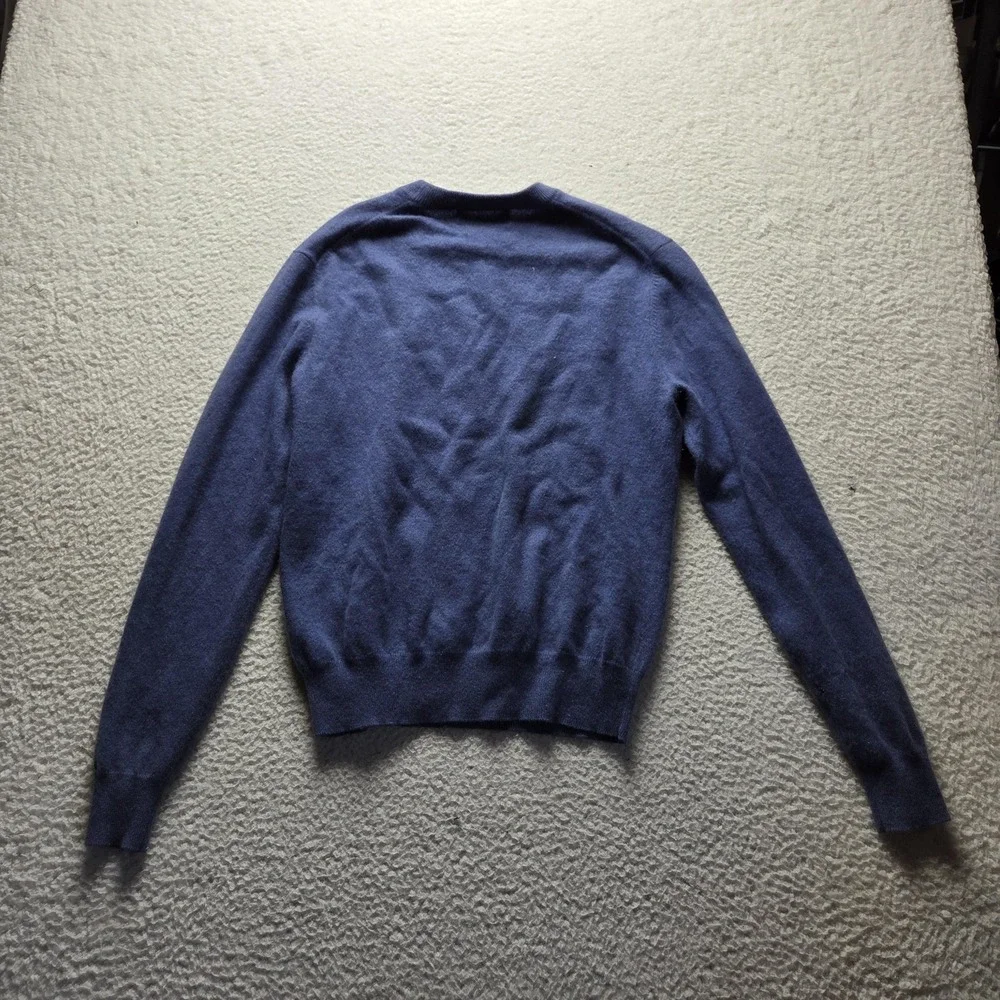 Davis & Squire Sweater Mens M Blue 100% Cashmere Crewneck Knit Pullover